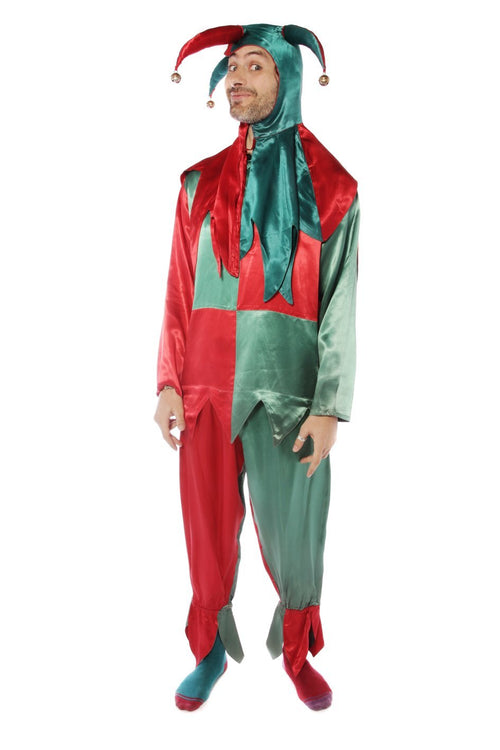 Red and Green Jester Costume