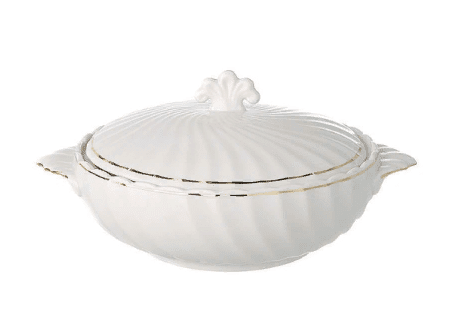 Vegetable Dish Gold Line