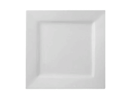 Dinner Plate 10″ Square Plain White  (packs of 10)