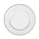 Gold Beaded Glass Charger Plate 13″